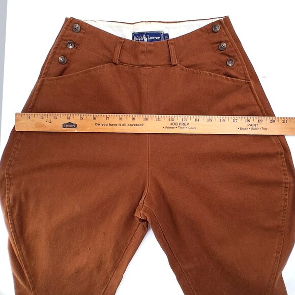 Vintage Ralph Lauren 80s Jodhpurs Brown Lace Up Cropped Heritage Pants SZ 8 - Picture 10 of 11